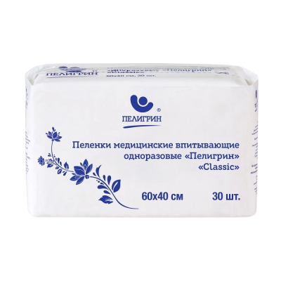 Пеленка впитывающая 40*60 см 30 шт/уп Пелигрин 